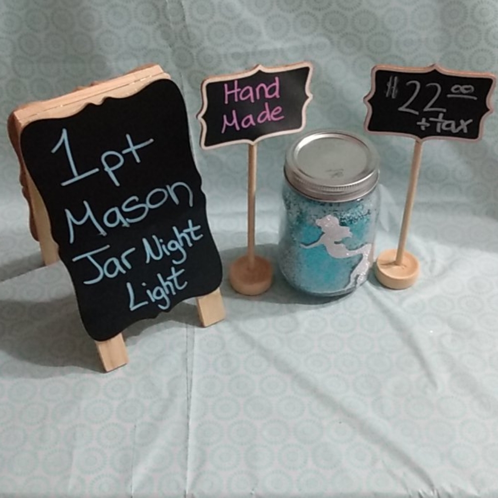 1 pint Mason Jar Night Light with lights